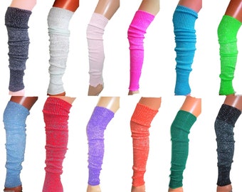 Glitter Sparkly Lurex Legwarmers Leg Warmers Dance 80's Hen Metallic Halloween 8 x colours