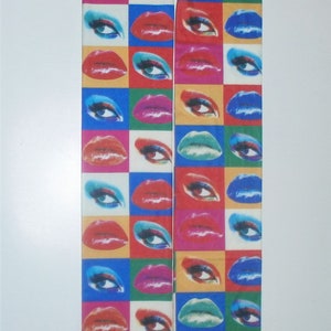 Lips Eyes 60's 70's Festival Tights Andy Warhol Vintage pop art Patterned Printed Funky Multi Print Pantyhose image 2