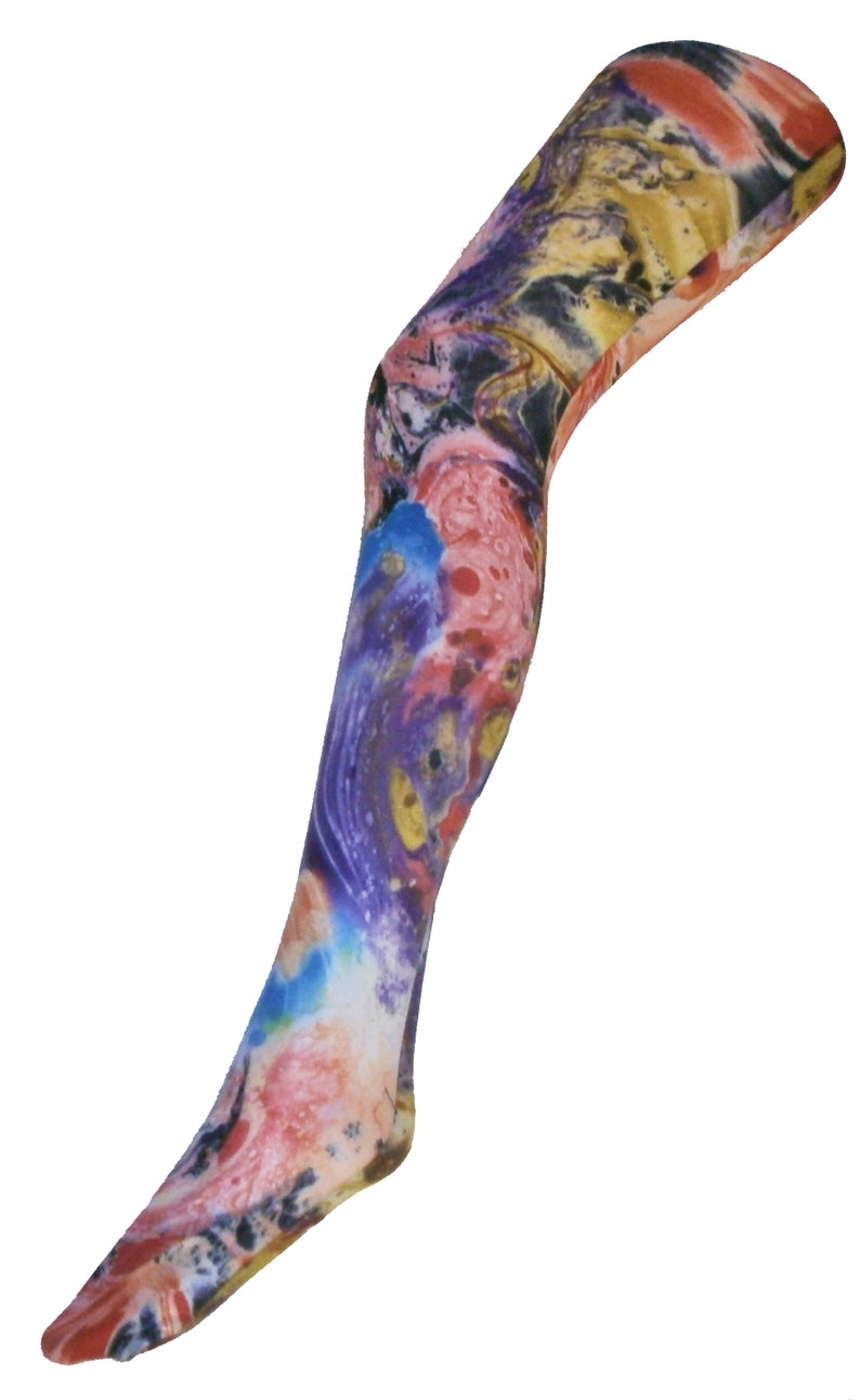 Vintage pop art Alternative Patterned Printed Opaque Tights Festival Funky Retro 70's 80's leggings pantyhose image 3