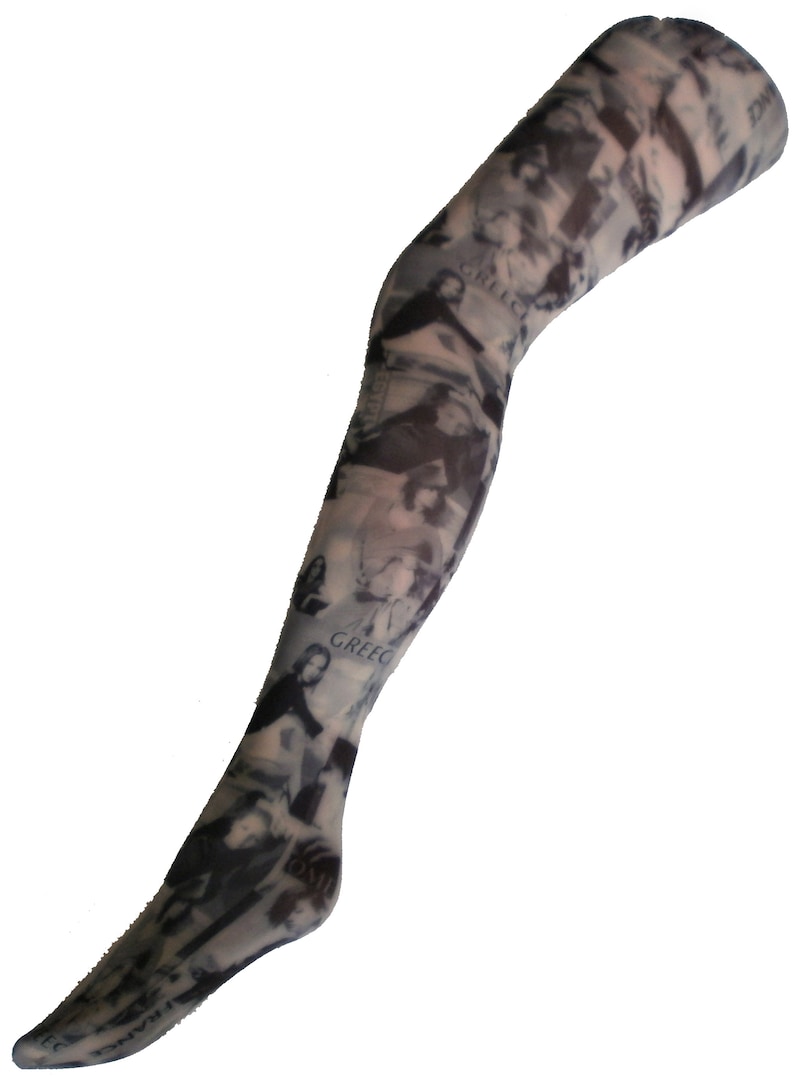 Model Photo Shoot Vintage Print Tights Retro Pantyhose Funky Etsy