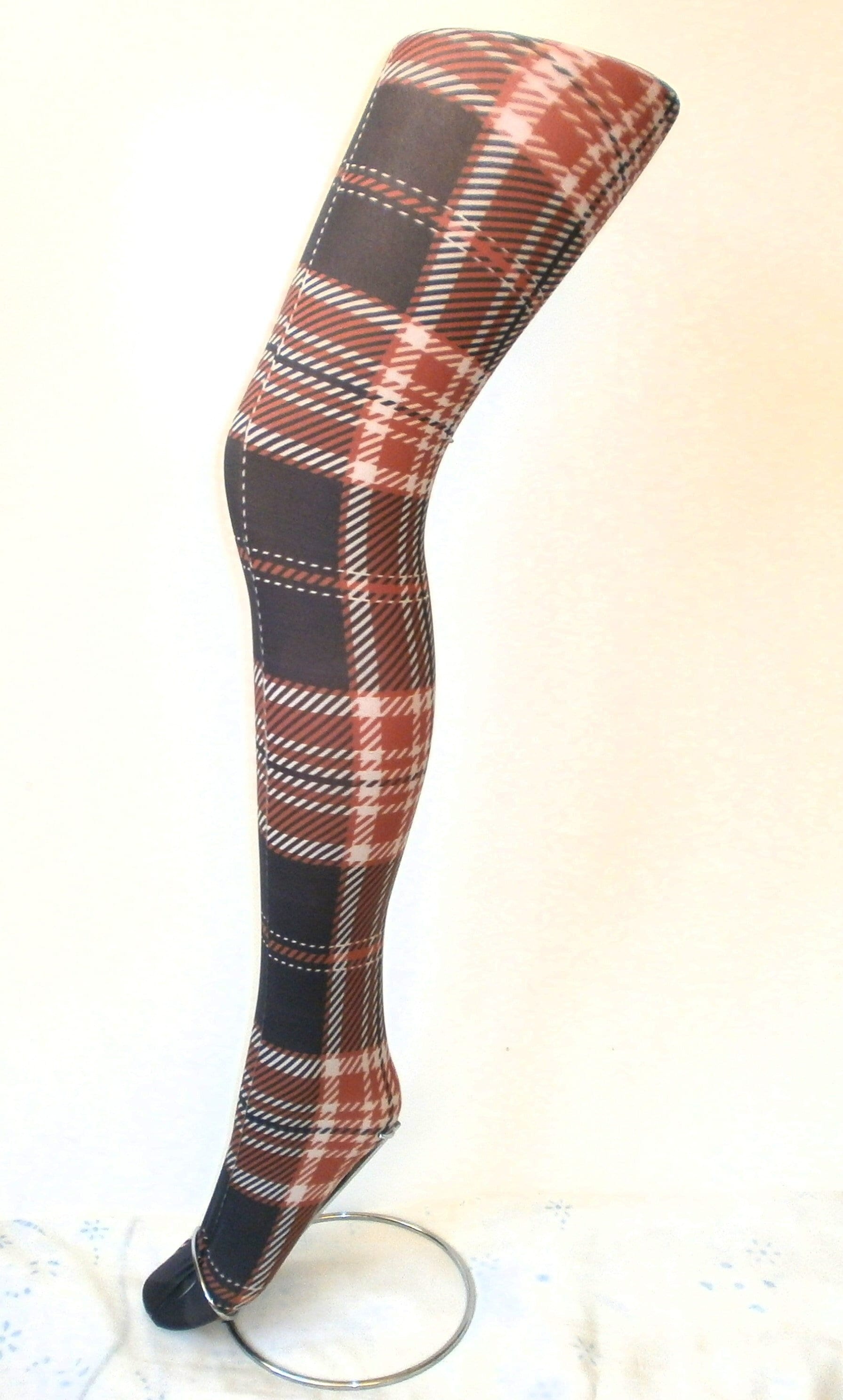 Plaid Tights Cunningham Tartan Print Opaque Pantyhose for Women 