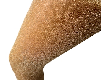 Retro Guld Glitter Lurex Strumpbyxor Disco Party Glitter Strumpbyxor