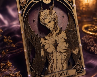 Carta de tarot de madera "El Diablo" de Sylus Love And Deepspace