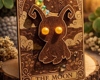 Carta del tarot Kingdom Hearts Heartless en madera grabada
