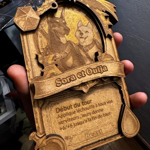 Karta inspirowana Hearthstone World of Warcraft, spersonalizowana w drewnie