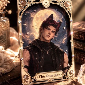 Valko Amor e Espaço Profundo “o guardião” carta de tarô de madeira