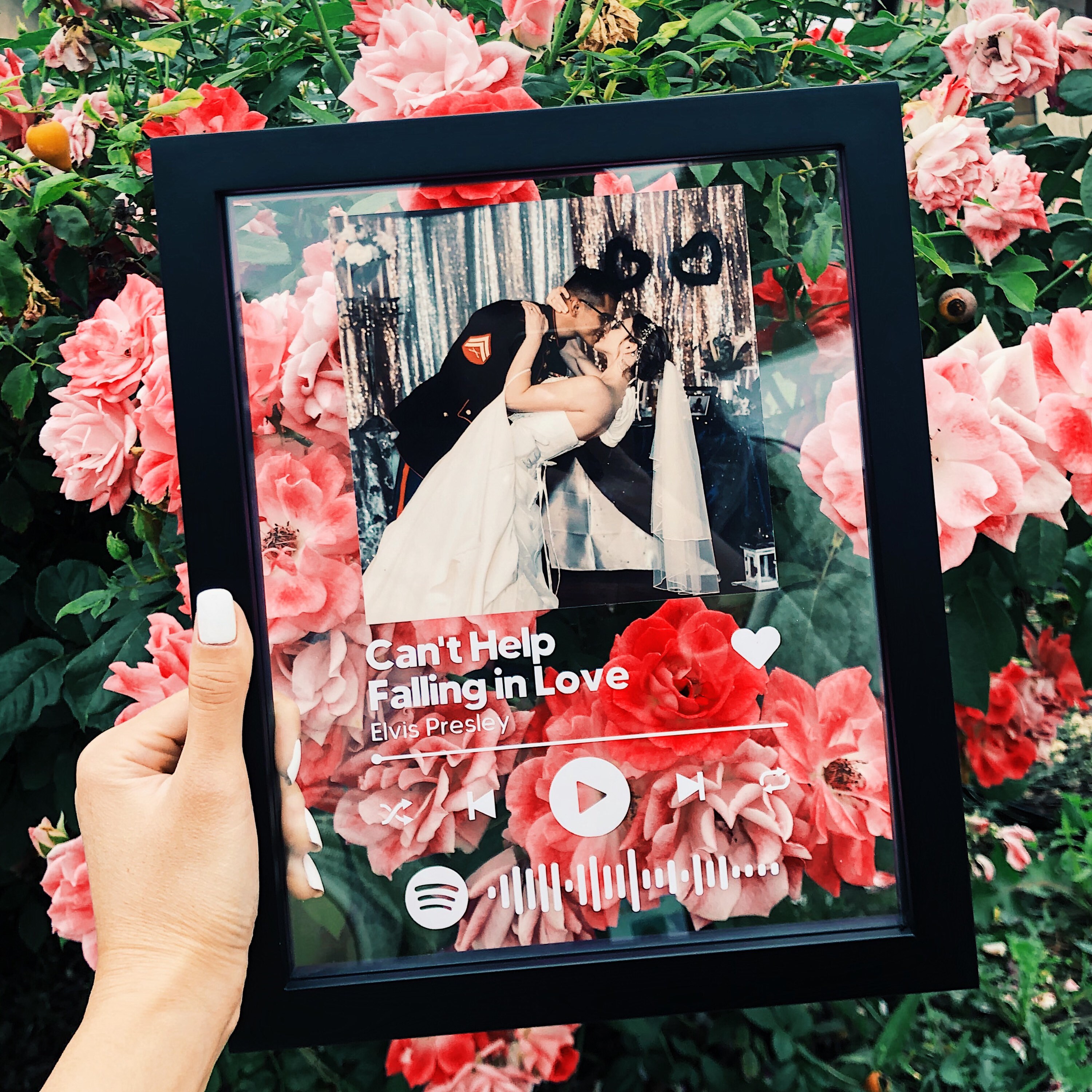 Custom Spotify 8x10 song frame glass frame album cover art Etsy