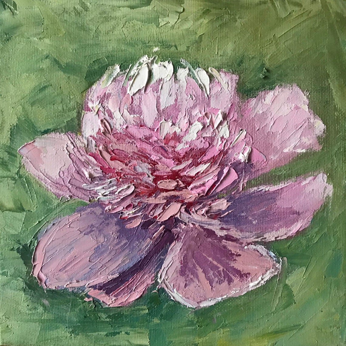 Abstract peony painting oil canvas floral still life wall Etsy