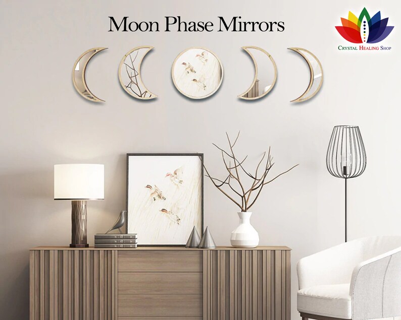 Hanging Wall Moon Phase Mirror Set Home Decor Glass BestSeller Etsy