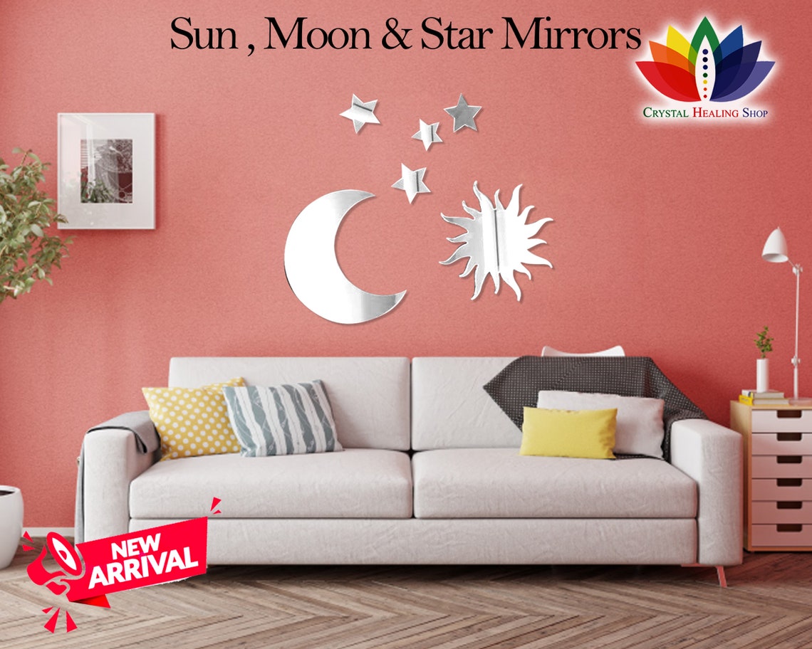 Hanging Wall Mirror Sun/Star/Moon Mirror Interior Design Set Etsy