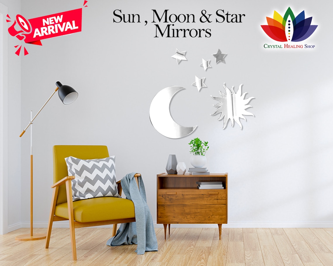 Hanging Wall Mirror Sun/Star/Moon Mirror Interior Design Set Etsy