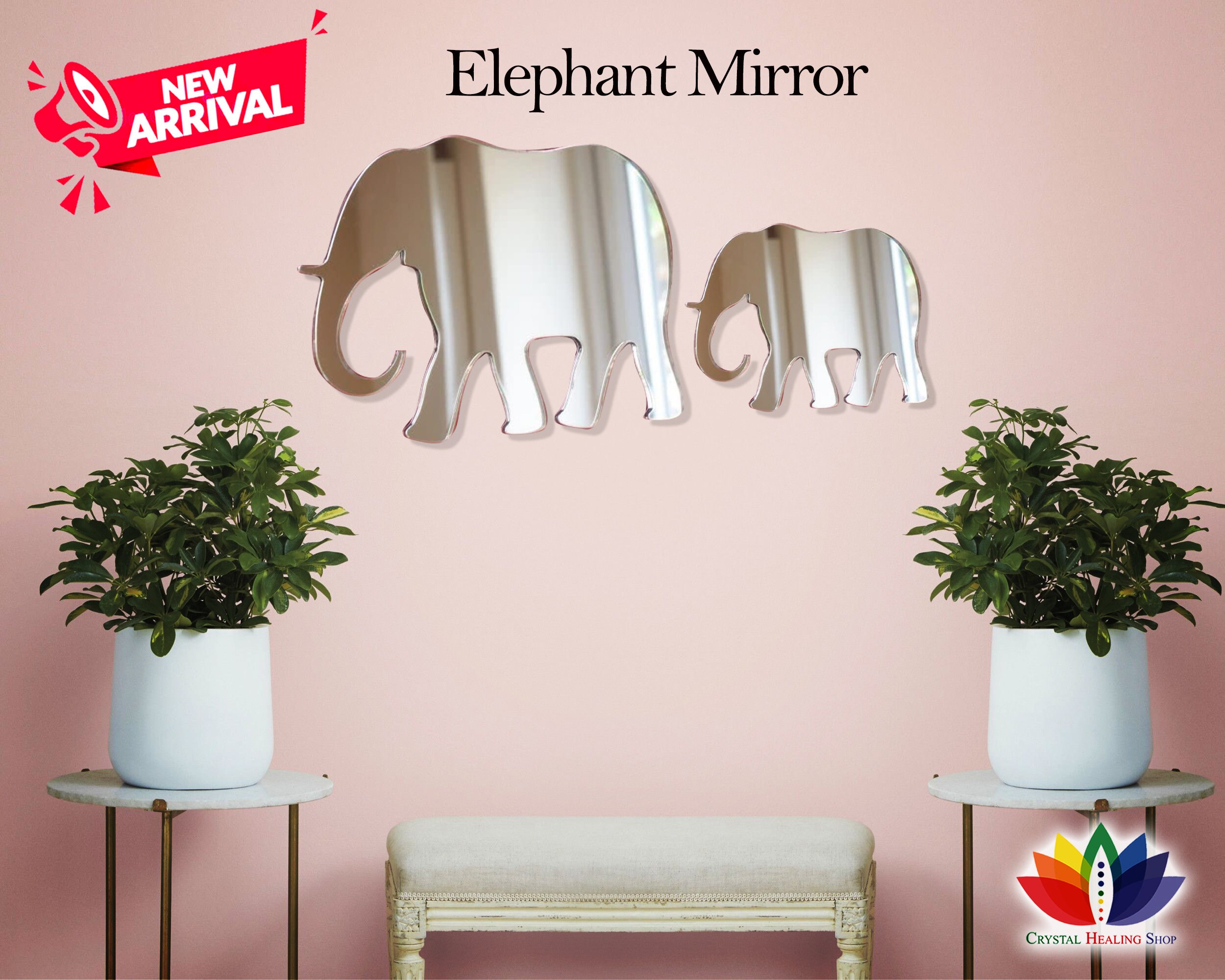 Animal Mirror Set Elephant Mirror Hanging Wall Home Interior Etsy