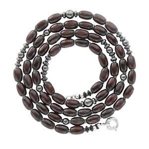 Brown Wood Long Boho Necklace, Stylish Elegant Designe Simple Necklace, Necklace For Your Own Pendant, Minimalist Long Necklace Gift