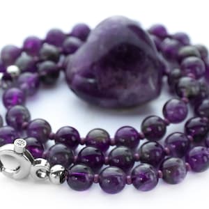 Amethyst Choker Necklace: Minimalist Sterling Silver Healing Crystal Jewelry