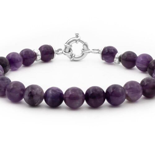 Amethyst Bracelet Men, Men's Gemstone Jewelry, Gifts For Him Birthday Unique For Boyfriend shops For Dad For Brother, Gifts For Him Anniversary