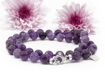 Amethyst Necklace: 925 Sterling Silver, Crown Chakra Jewelry