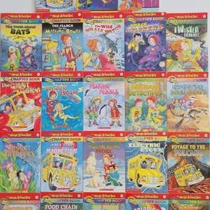 Libros de capítulos de El autobús mágico de Scholastic/ Vintage Book de los años 1990 a los 2000/ Joanna Cole