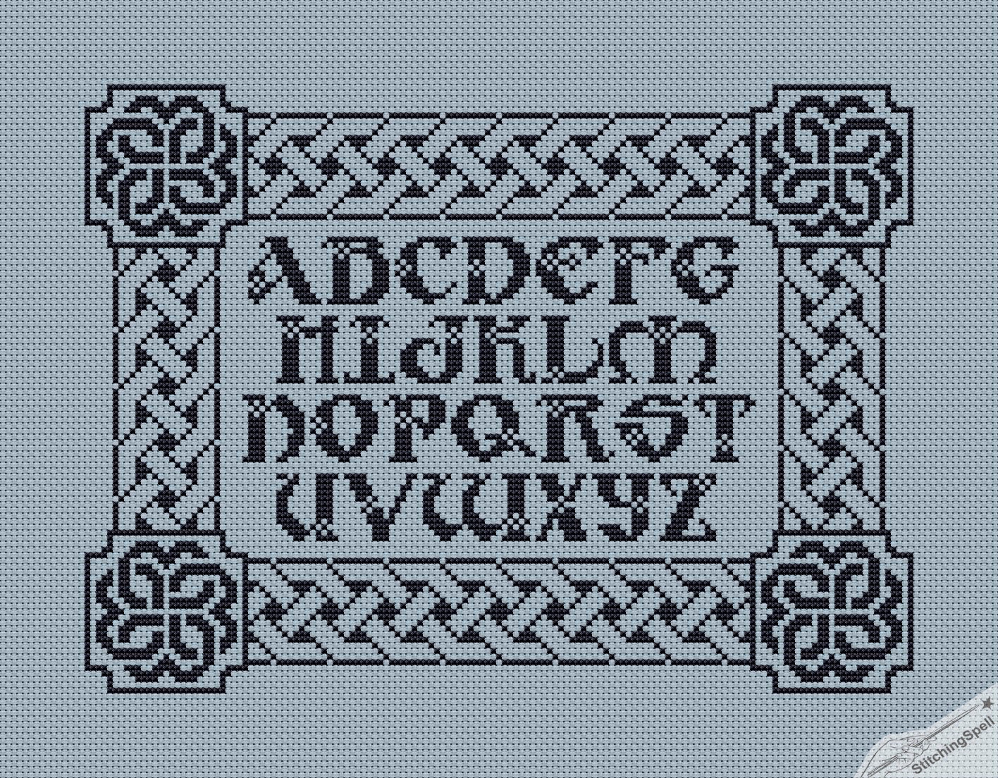 Cross Stitch Pattern PDF Celtic alphabet Instant Download | Etsy