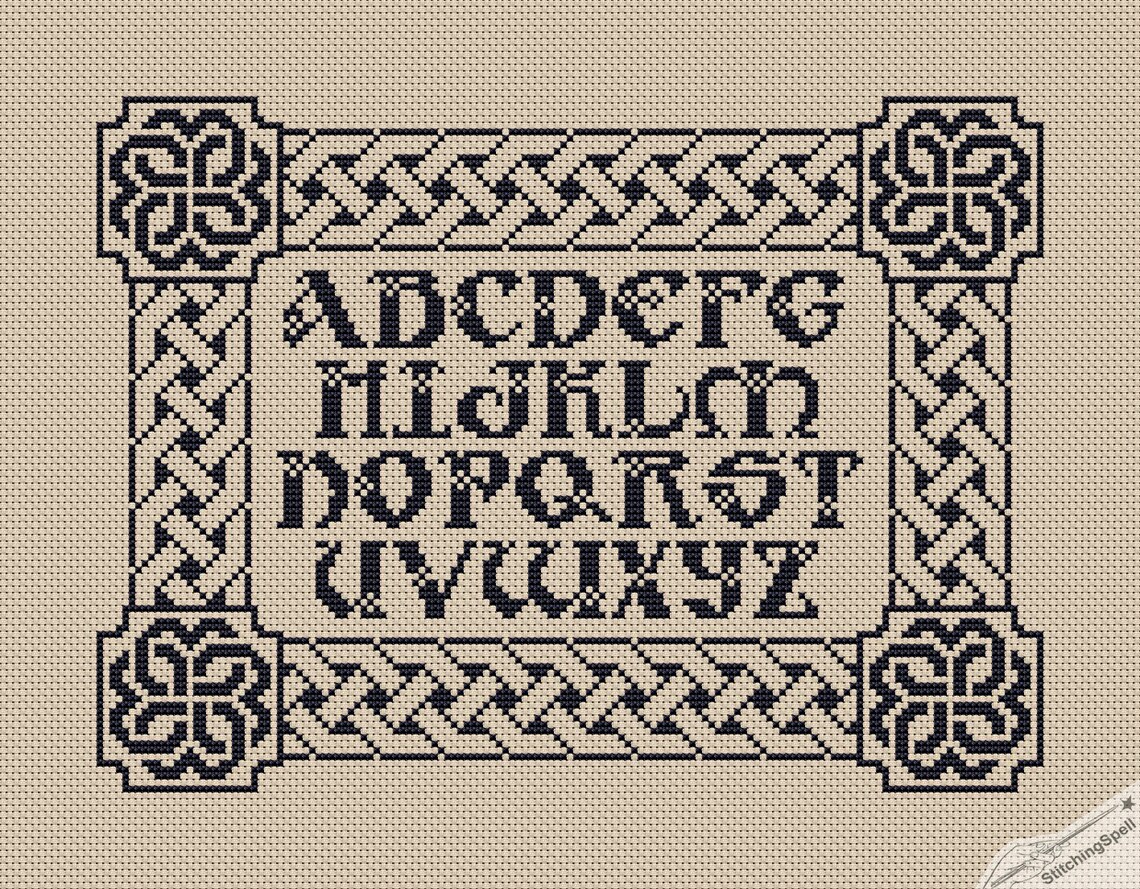 Cross Stitch Pattern PDF Celtic alphabet Instant Download | Etsy