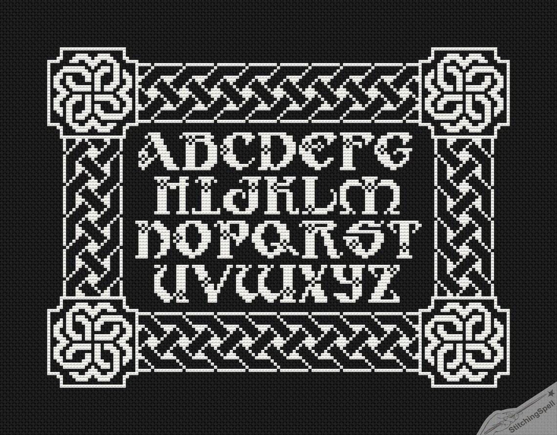 Cross Stitch Pattern PDF Celtic alphabet Instant Download Etsy
