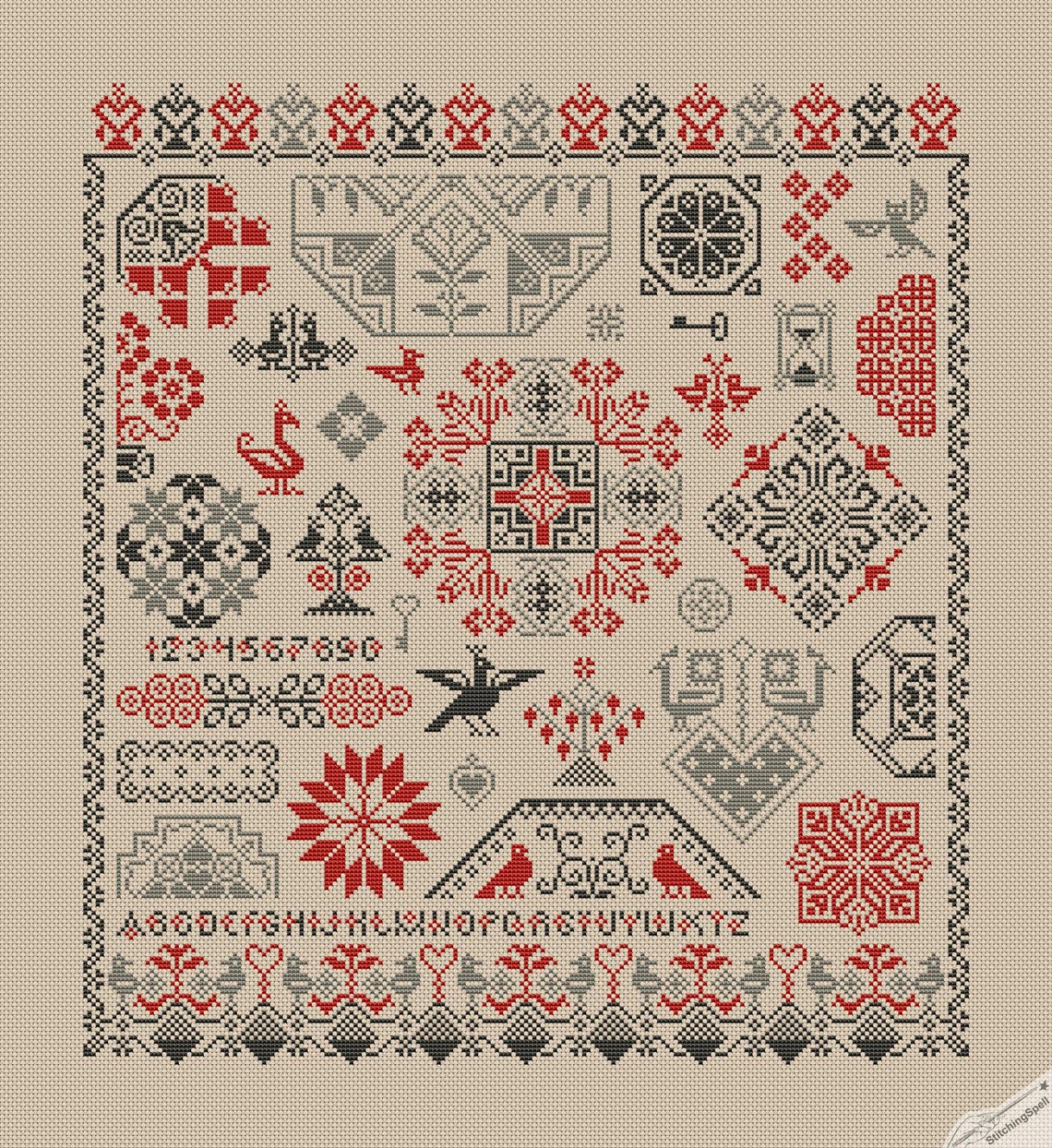 Quaker Cross Stitch Pattern PDF Sampler Quaker Ornament | Etsy