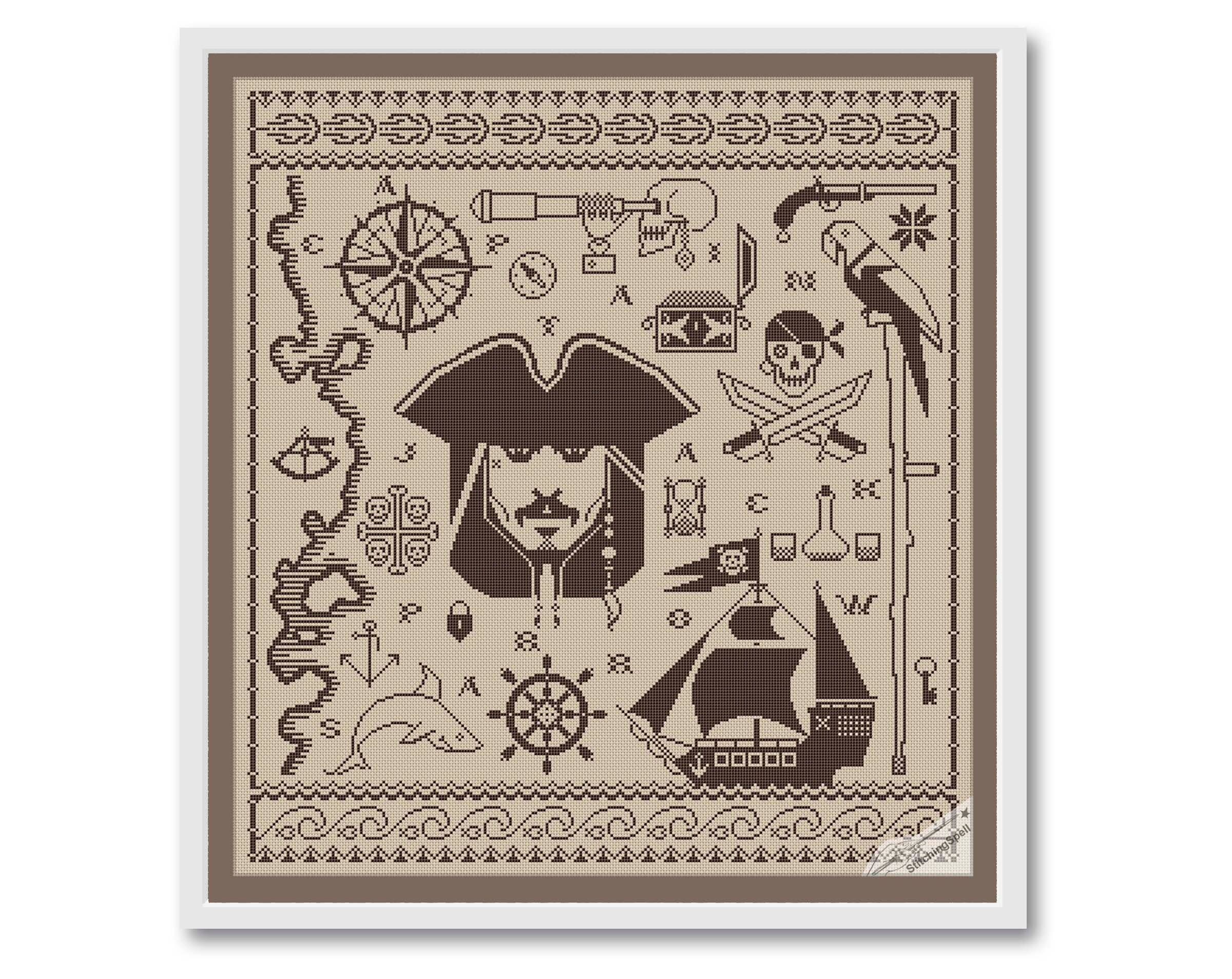 Pirate Cross Stitch Pattern PDF Instant Download PDF Pirate Etsy