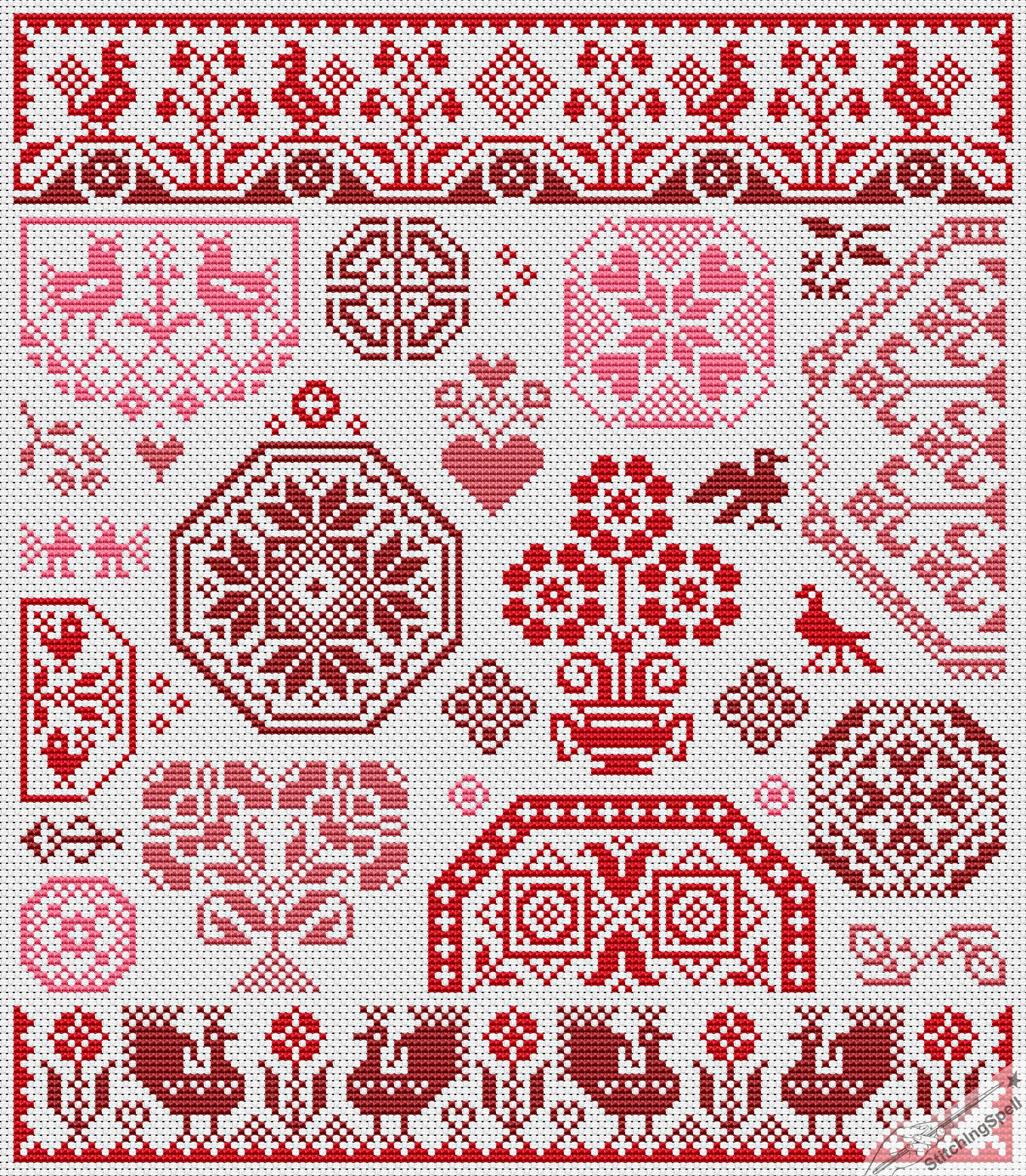 Quaker Cross Stitch Pattern PDF Sampler Quaker Modern Folk Etsy