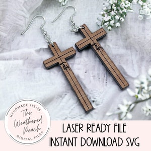 Cross Dangle Earring laser svg