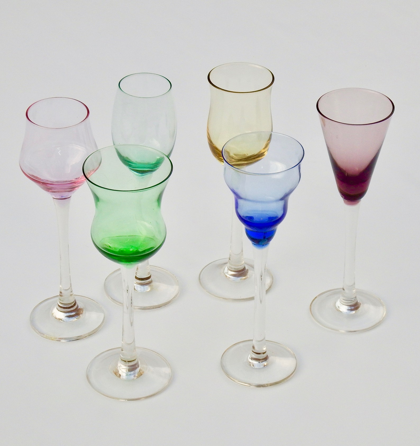 Vintage Long Stem Shot Glass Set Etsy