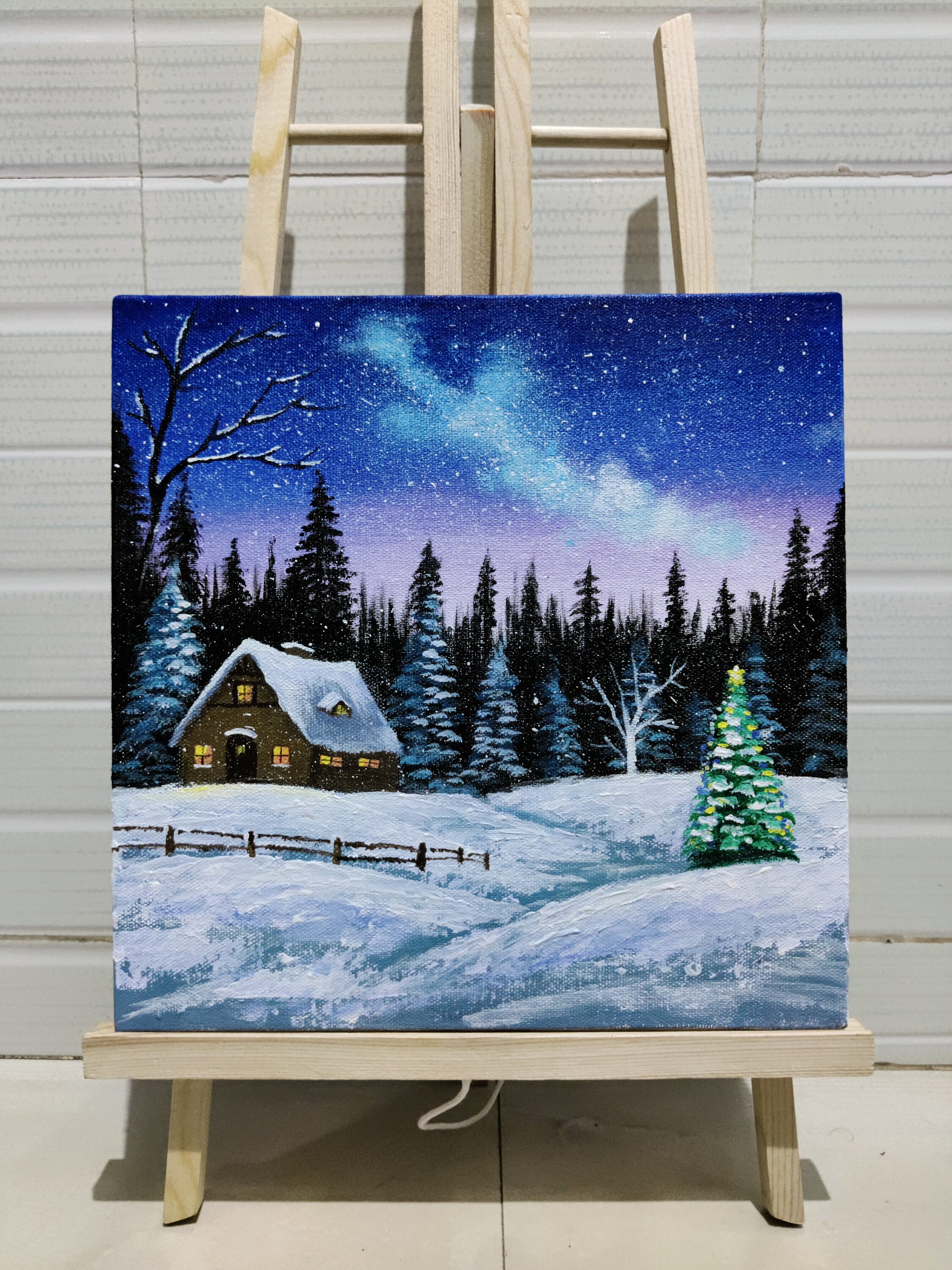 Christmas Winter Scene Acrylic Painting Christmas Art Etsy UK