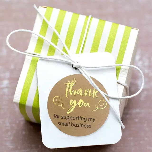 Thank You Stickers Gold Foil 1 Inch (25mm) Thank You Labels, Packaging ...