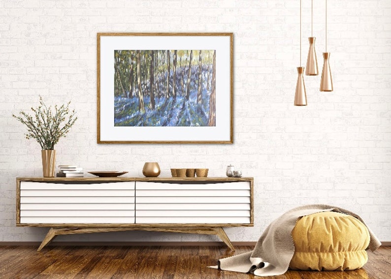 Glockenblumenholz, Shwarley Original Pastellbild 50 X 65 cm 50 X 60cm ungerahmt Pastell auf dunkelblauem Murano-Pastellpapier Bild 6