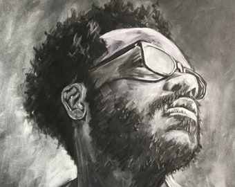 Portrait of young man wearing glasses | A3 | approx 42 X 30 cm / 11.5 X 16.5 ins | pastel on black pastel paper