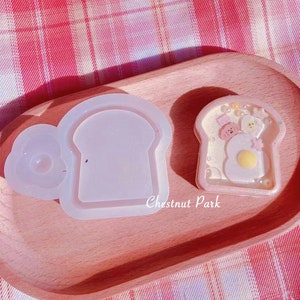 Resin Shaker Mold : breakfast toast and egg, cute resin silicone mould , resin craft supplies