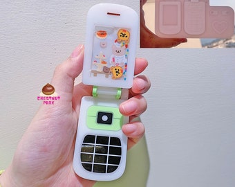 Kawaii Vintage Phone Flip resin shaker silicone cute shaker mold