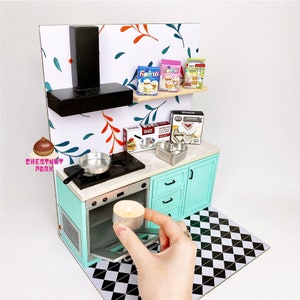 Mini Kitchen That WORKS 2in1 REAL Baking & Cooking Kitchen Set Tosca Retro | For Tiny Food Cooking