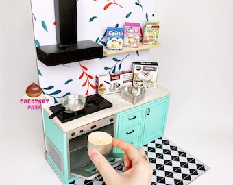 Mini Kitchen That WORKS 2in1 REAL Baking & Cooking Kitchen Set Tosca Retro | For Tiny Food Cooking