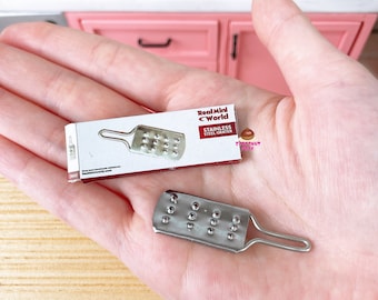 Miniature REAL Stainless Steel Cheese Grater | Miniature Kitchen for Tiny Food