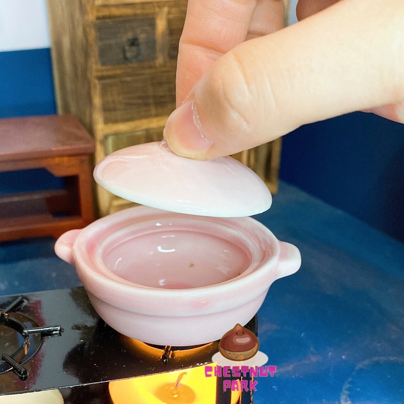 Miniature Cooking Stove Pan Utensil: Cooking Tiny Food Miniature kitchen set ceramic pot
