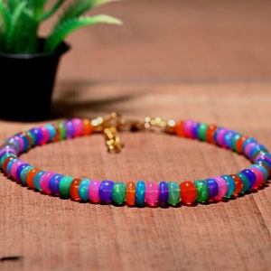 Stunning ~ Ethiopian Opal, Opal Bracelet, Disco Multi Fire Ethiopian Opal Beaded Bracelet, Opal Bracelet,  925 Sterling Silver.