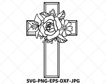 Download Flower Cross Svg Etsy