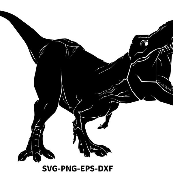 T-rex SVG -Dinosaur S -silhouette -  Clip Art - Image Files - Digital files - Instant Download - Cut File- Svg - Png - Eps - Jpg print