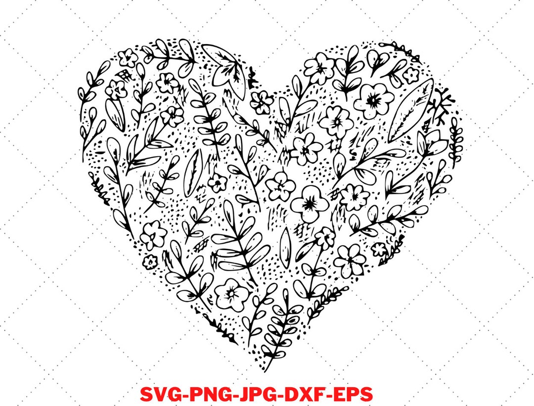 Heart Flowers SVG - Flower Svg - Heart Svg - Love Svg - Clip Art ...