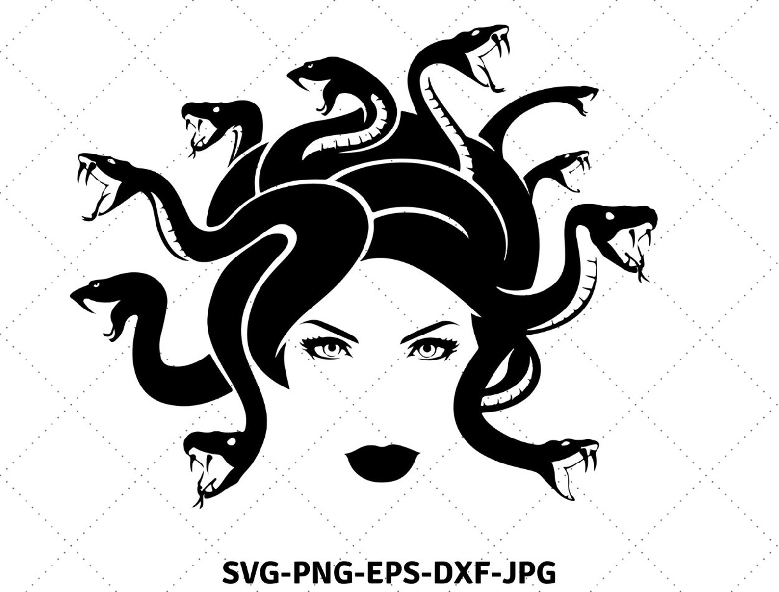 Medusa Svg Archivo de impresión silueta horror Clip Art | Etsy España