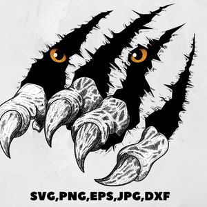 Claws of wild animals svg ,Animal Claw Nail Scratch Slice Rip Ripped Wild Paw , tiger claws of wild  vector print , digital. png eps dxf jpg