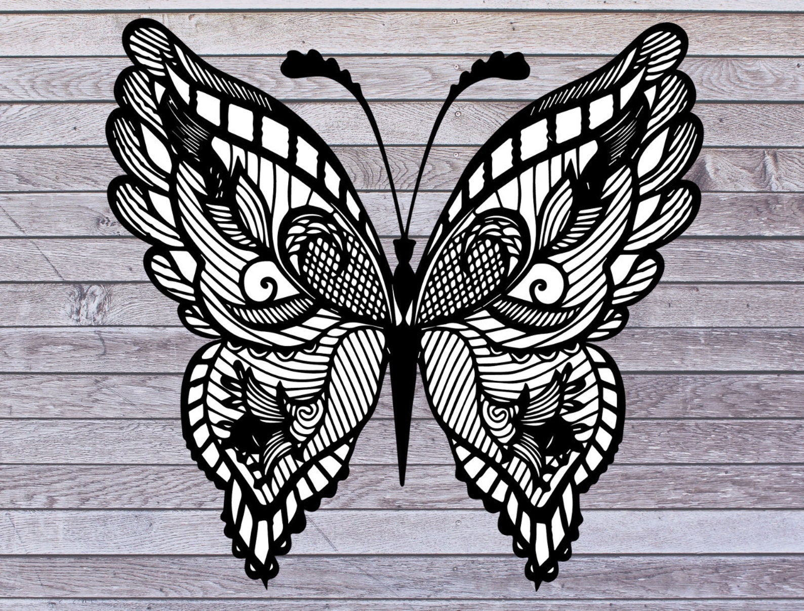 Beautiful Butterfly Mandala SVG Butterfly Zentangle Vector Etsy