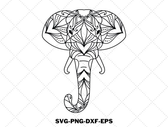Download Elephant In Mandala Style Svg Elephant Mandala Svg Design Etsy