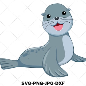 Niedliche Robbe SVG - Clip Art - Bild Dateien - Digitale Dateien - Download -Svg - Png - Jpg - Dxf
