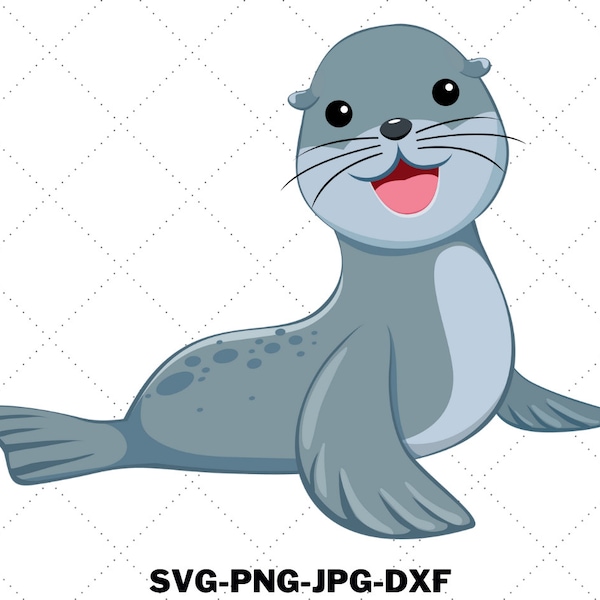 Cute Seal SVG -  cute svg -  cartoon svg - Clip Art - Image Files - Digital files - Download  files - Svg - Png - Jpg - Dxf