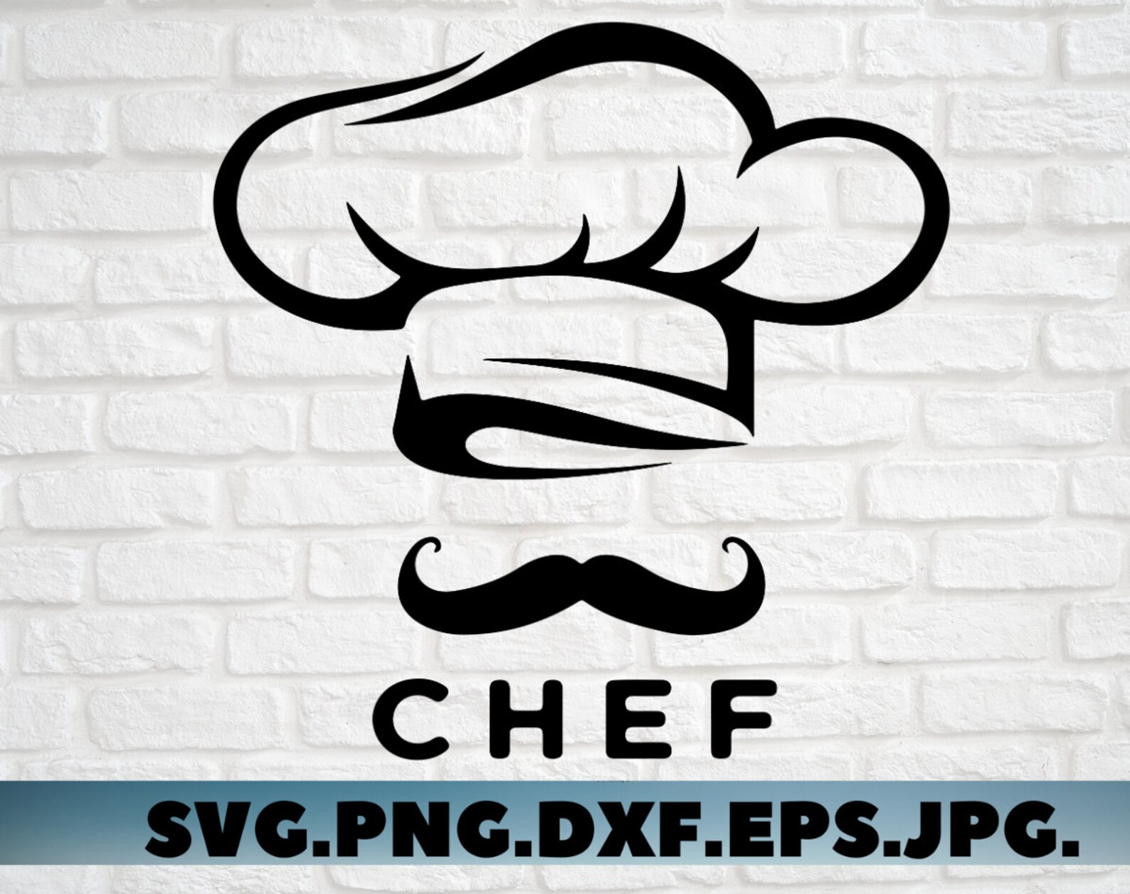 Cheff Cook Vector Clipart Silhouette Logo SVG Digital | Etsy